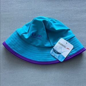Speedo Kids' Teal Swim Hat with Purple Logo NWT Size S/M